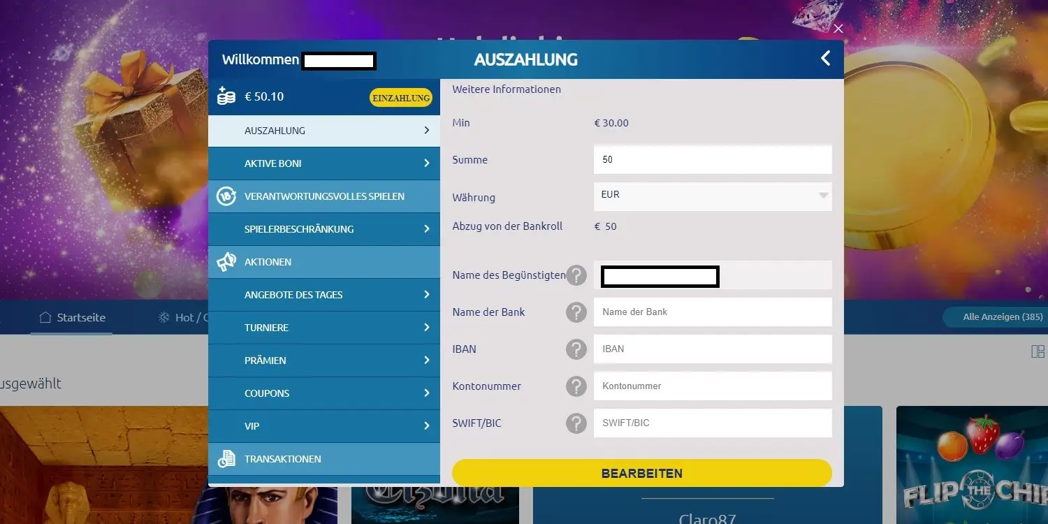 DrückGlück Casino – ecoPayz Gebühren und Auszahlungsbedingungen