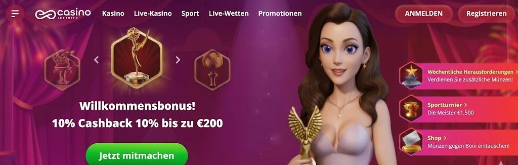 Casino Infinity banner – online casino for German players 2026