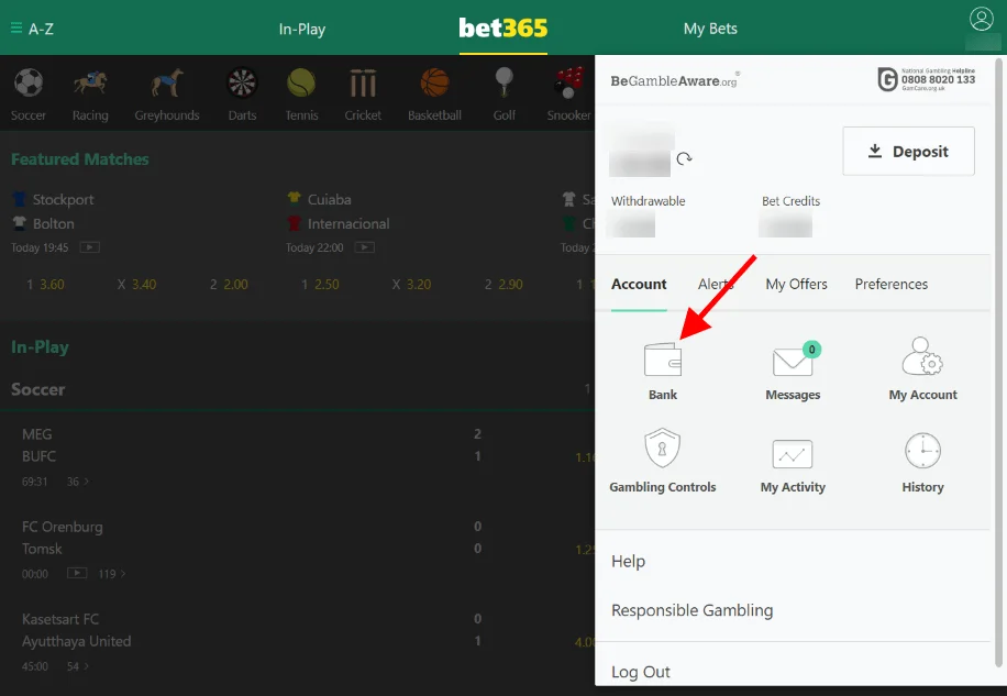 bet365 Casino Einzahlungsseite mit ecoPayz Limits