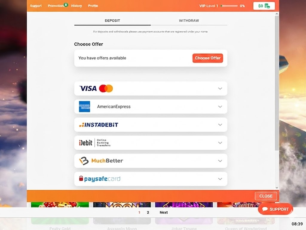 American Express Einzahlung im Online Casino – Kassenbereich