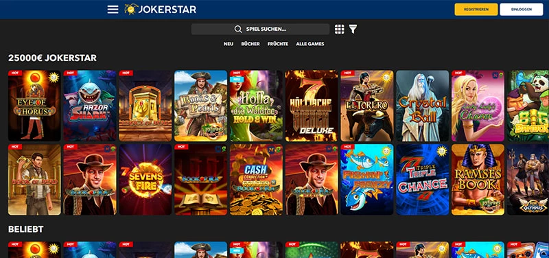 Jokerstar Casino Lobby – GGL-lizenziert mit Kreditkarteneinzahlung