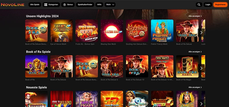 Novoline Casino Lobby – Apple Pay Bonus und Spielangebot