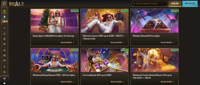 Realz Casino Bonuses – AstroPay Willkommensbonus und Aktionen