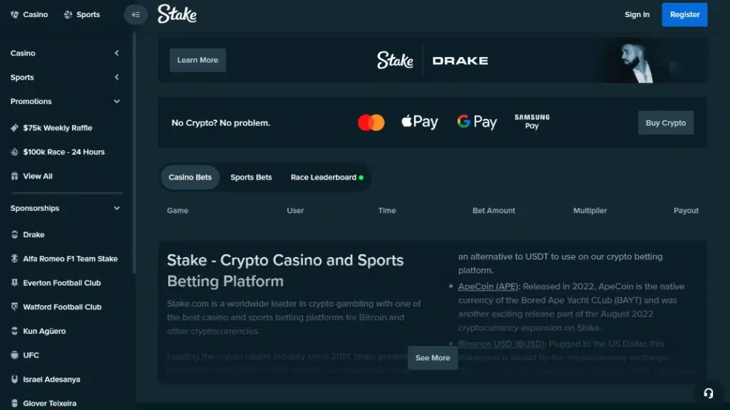 Stake Casino payment methods – all supported cryptocurrencies for deposits and withdrawals
