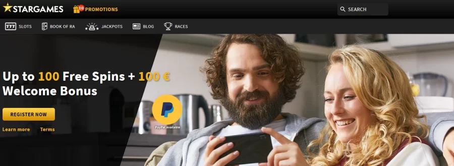 StarGames Casino Banner – Apple Pay Einzahlung ab 10 Euro