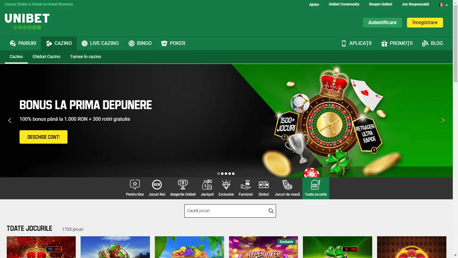 Unibet Casino Spielauswahl – für wen eignet sich Volt