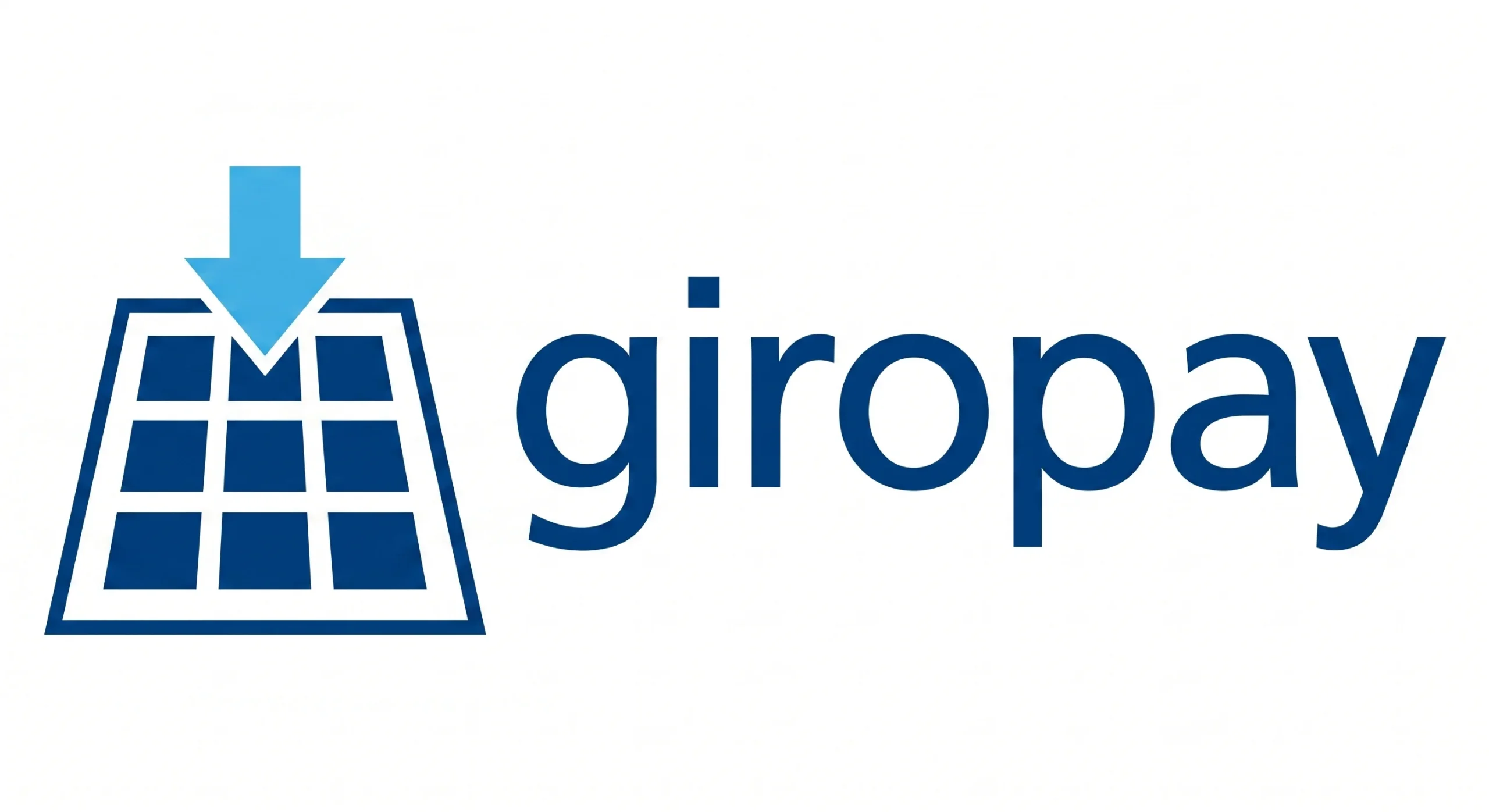 Giropay altes Logo mit Grid und Pfeil – historisches Erscheinungsbild des deutschen Bankentransferdienstes