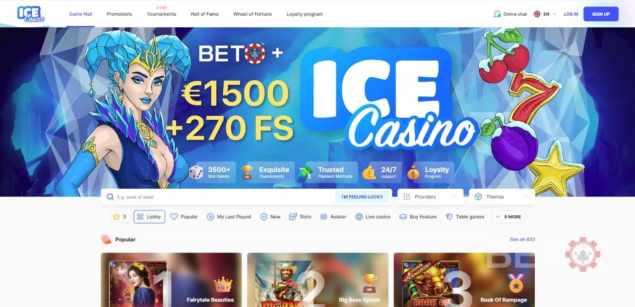 Ice Casino Navigation Benutzerfreundlich Übersicht