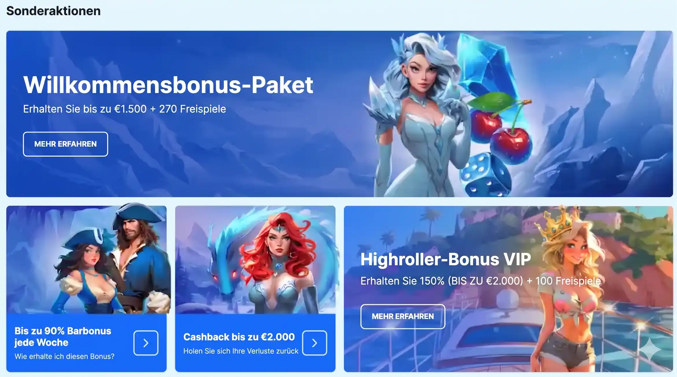 Ice Casino Sonderaktionen Übersicht