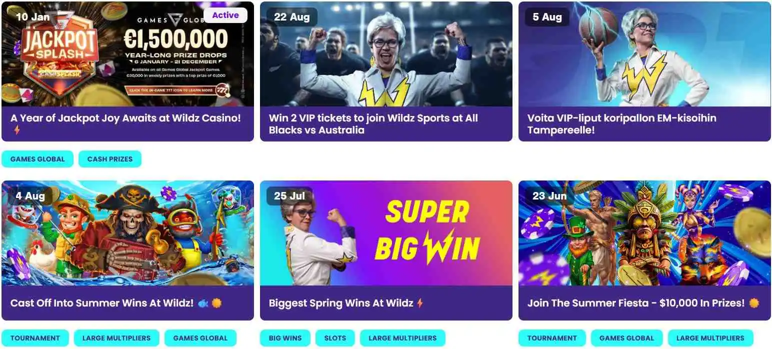 Wildz Casino Turniere und Aktionen