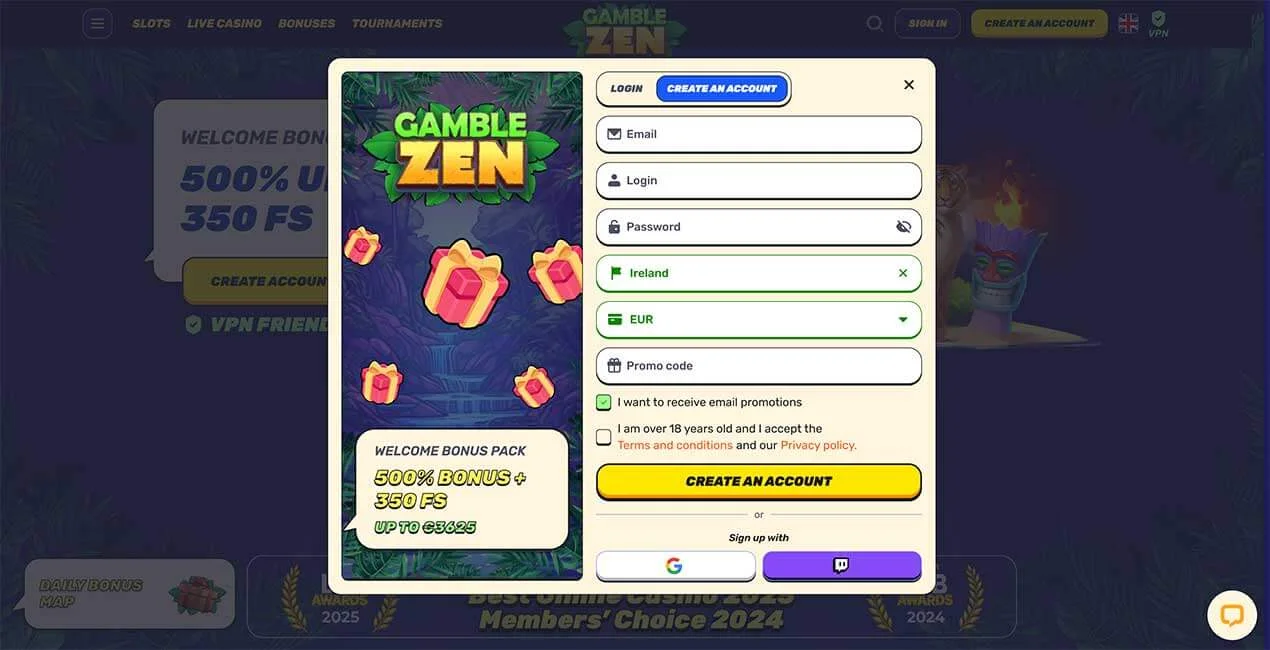 Gamblezen Registrierung und Verifizierung im Kassenbereich