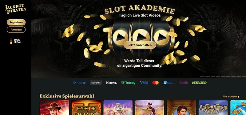 JackpotPiraten Casino Lobby – erste GGL-Lizenz Deutschlands mit 690 Slots